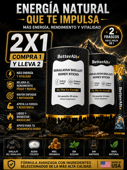 Miel con Shilajit GOLD+™ | 2X1 | 60 Sobres 🔥