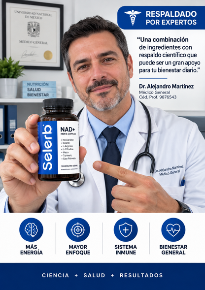 Selerb NAD+ 2x1 Aumenta tu rendimiento desde el 1 dia