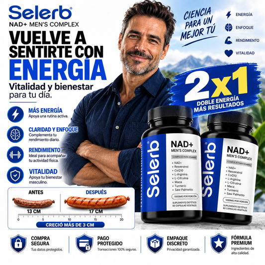 Selerb NAD+ 2x1 Aumenta tu rendimiento desde el 1 dia
