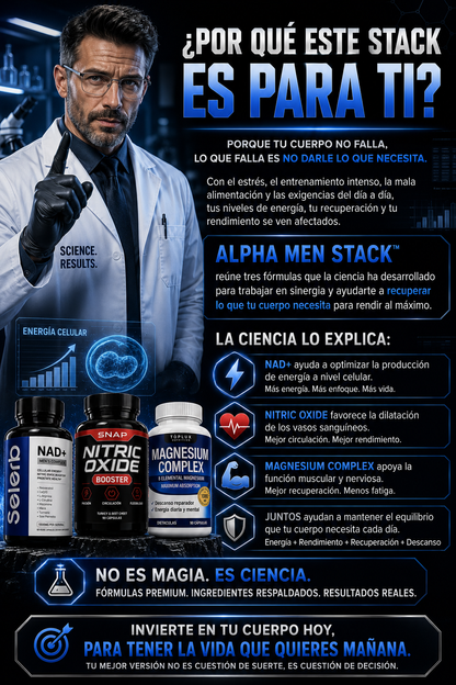 🔥 ALPHA MEN STACK™SELERB NAD MEN +NITRIC OXIDE+ MAGNESIO COMPLEX💊