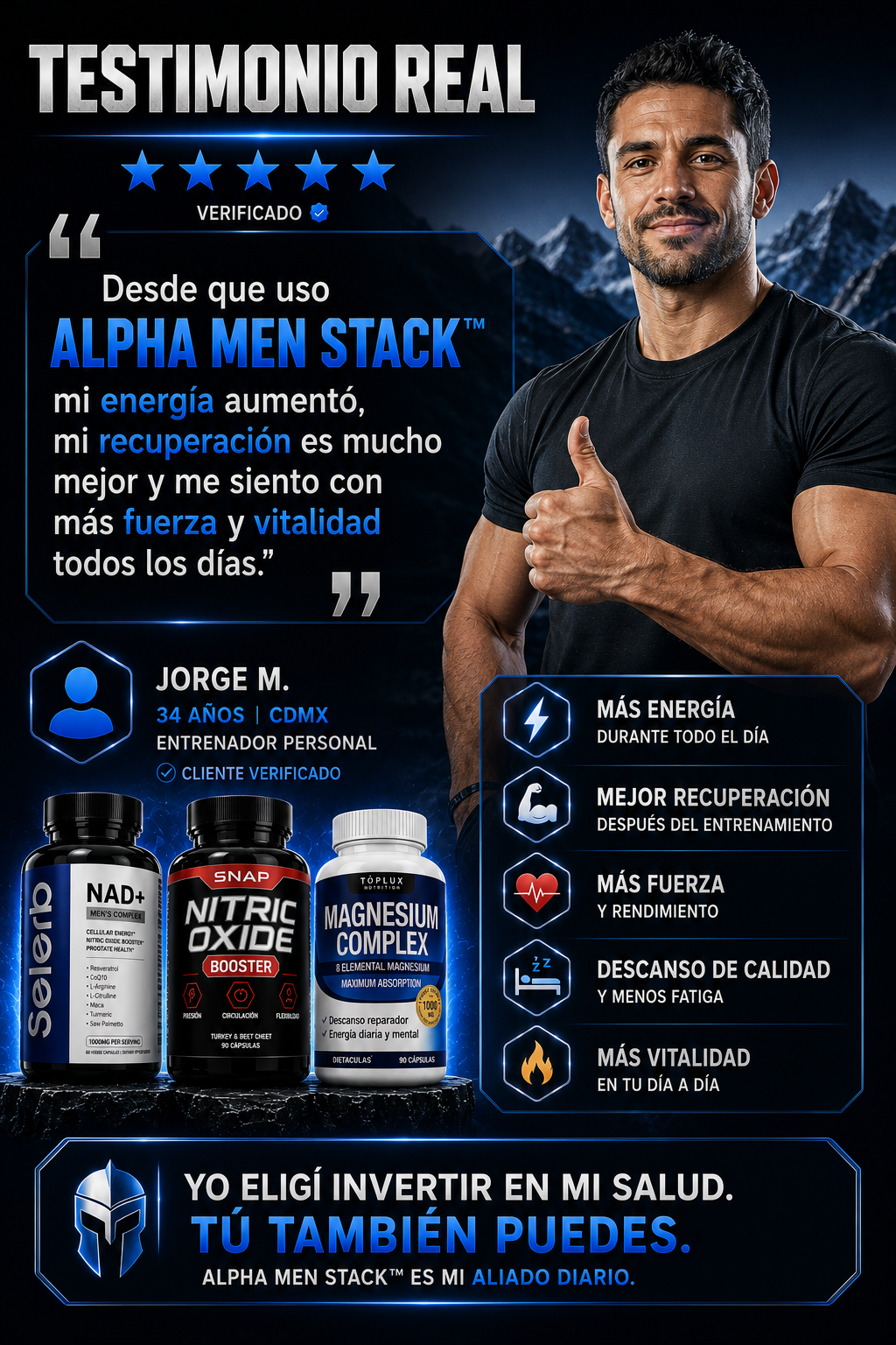 🔥 ALPHA MEN STACK™SELERB NAD MEN +NITRIC OXIDE+ MAGNESIO COMPLEX💊