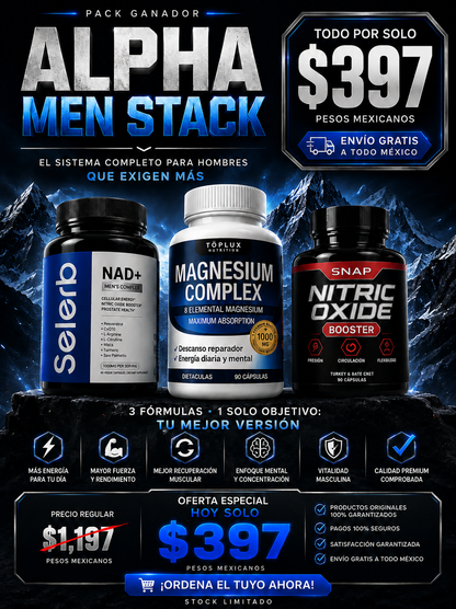 🔥 ALPHA MEN STACK™SELERB NAD MEN +NITRIC OXIDE+ MAGNESIO COMPLEX💊