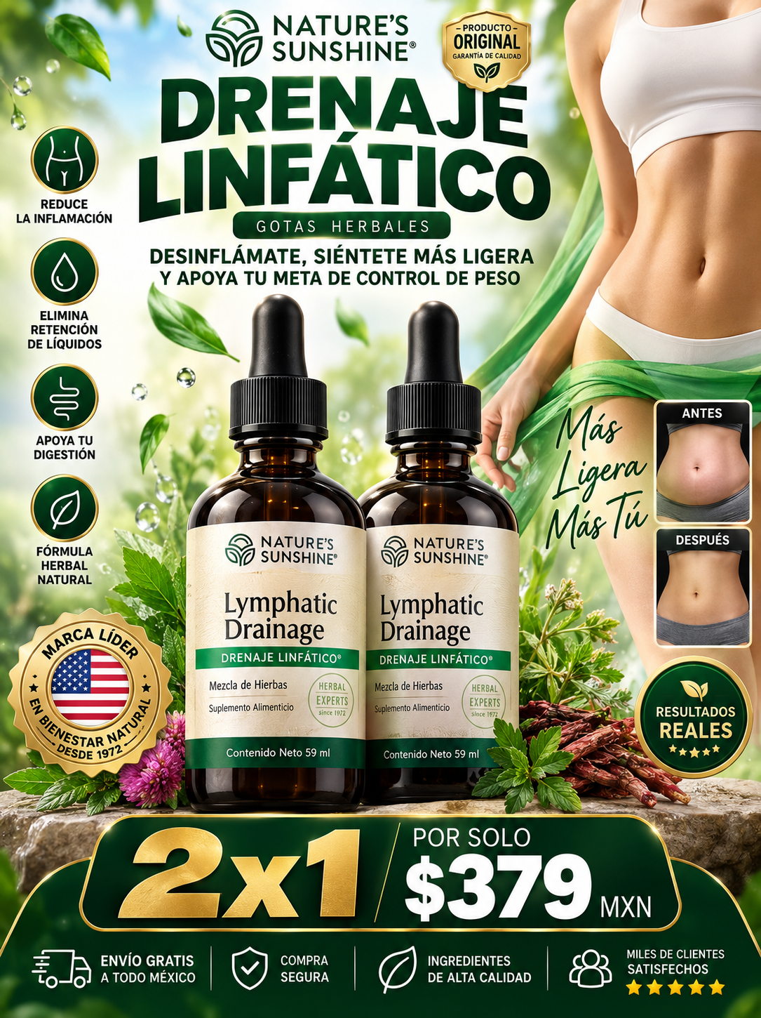 🏆 Drenaje Linfático Natures Sunshine® Original | 2X1 🔥